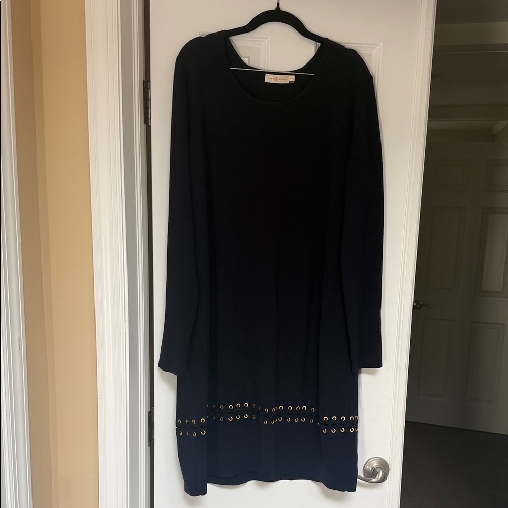 Tory Burch Navy Dress with Gold Accents
